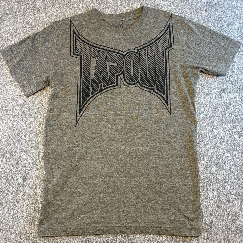 Vtg Y2K Tapout MMA‎ Skater Streetwear Gray Tshirt Youth Large
